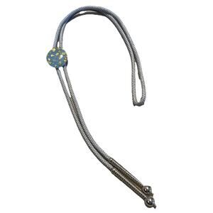 Mid Century Bolo Tie Resin with Gold Flakes BLUE Retro MOD Western